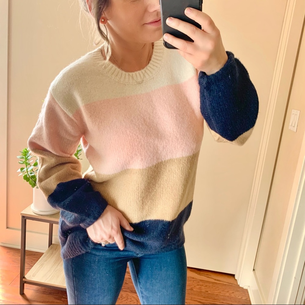 HP | kelsey colorblock balloon sleeve sweater | - Picture 3 of 7